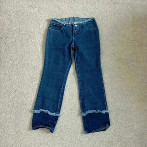 Cyclone Girl Medium Wash Blue Frayed Low Rise Y2K Jeans Size 28/29